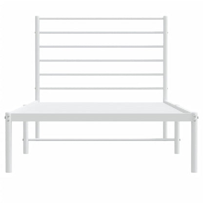 Metal Bed Frame without Mattress with Headboard White 80x200cm