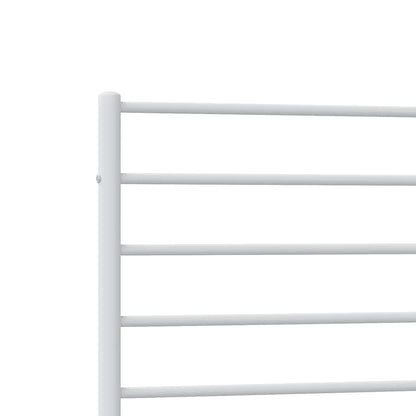 Metal Bed Frame without Mattress with Headboard White 90x200cm