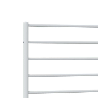 Metal Bed Frame without Mattress with Headboard White 100x190cm