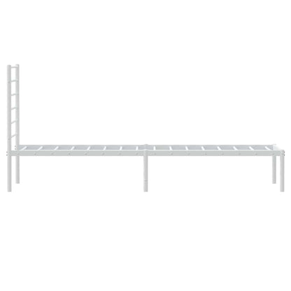 Metal Bed Frame without Mattress with Headboard White 100x200cm