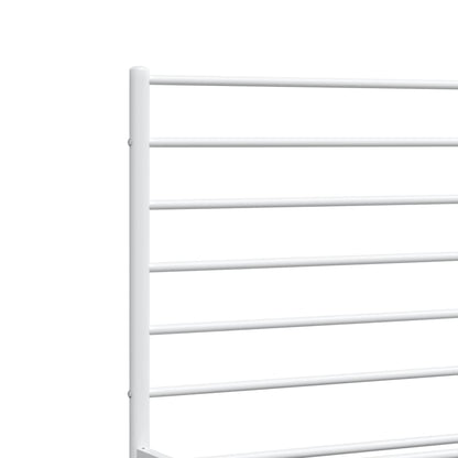 Metal Bed Frame without Mattress with Headboard White 120x190cm