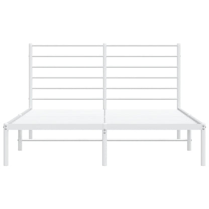 Metal Bed Frame without Mattress with Headboard White 120x200cm