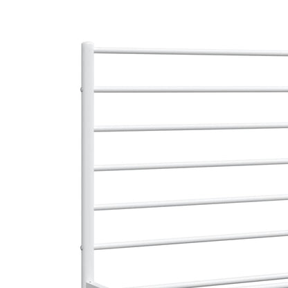 Metal Bed Frame without Mattress with Headboard White 150x200cm