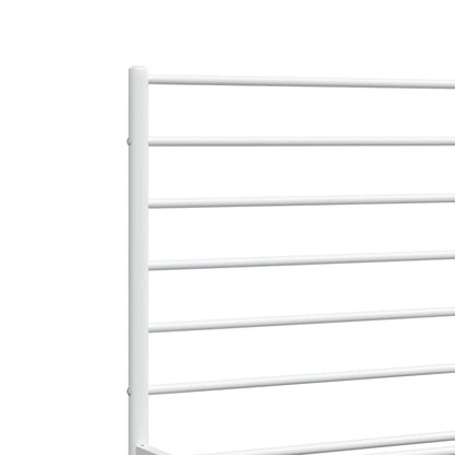 Metal Bed Frame without Mattress with Footboard White 160x200cm