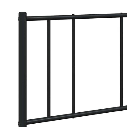 Metal Bed Frame without Mattress with Headboard Black 150x200cm