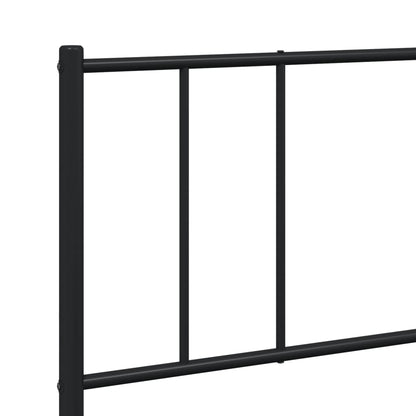 Metal Bed Frame without Mattress with Headboard Black 200x200cm