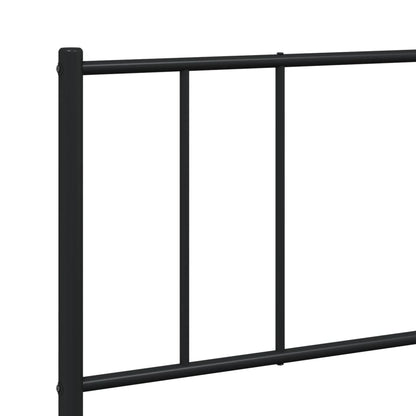 Metal Bed Frame without Mattress with Footboard Black 180x200cm