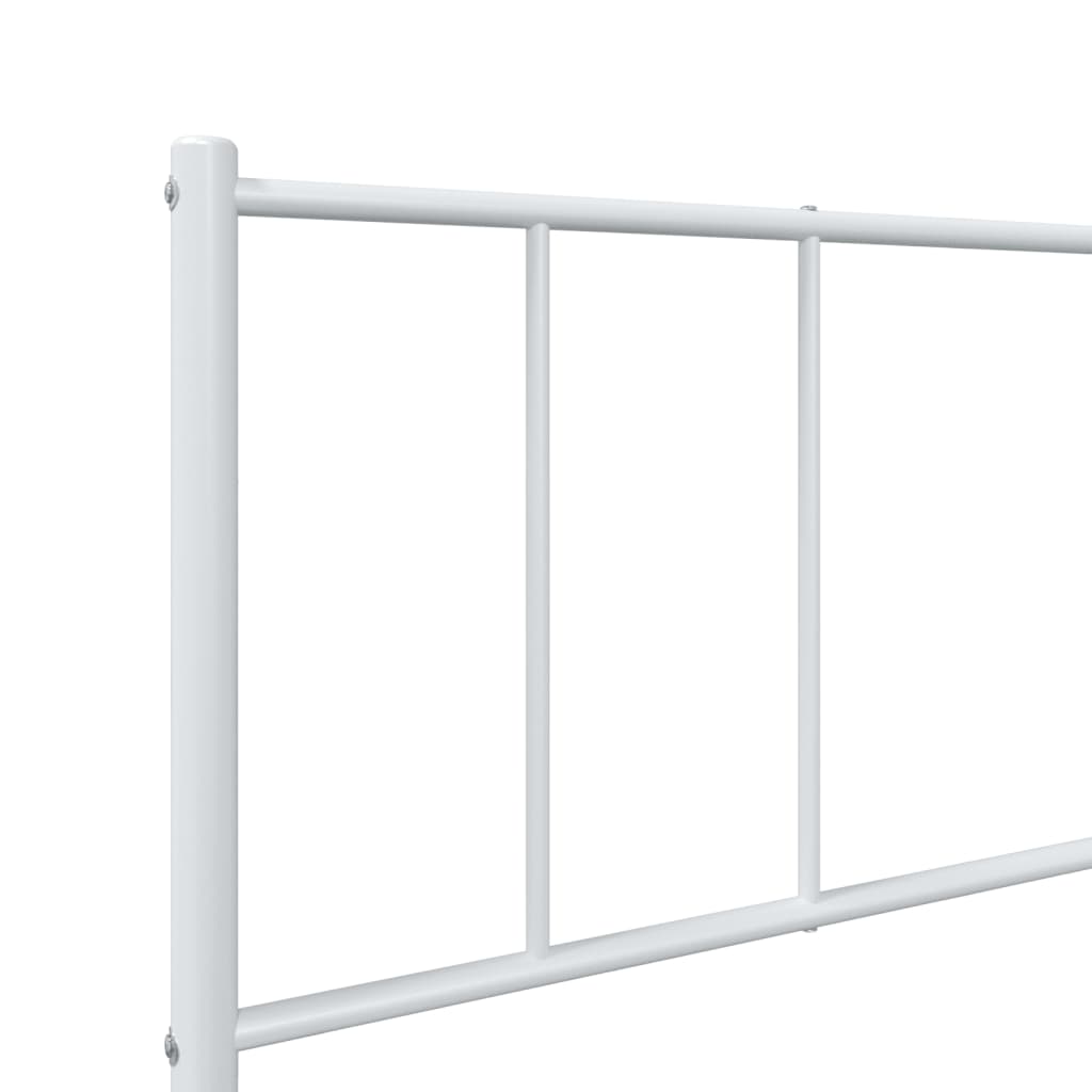 Metal Bed Frame without Mattress with Headboard White 80x200cm