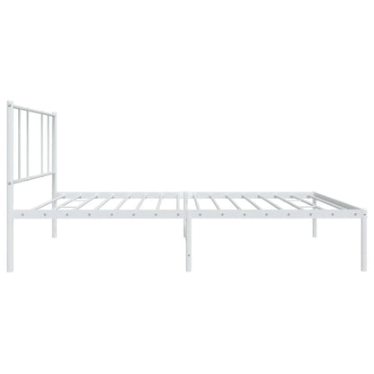 Metal Bed Frame without Mattress with Headboard White 90x200cm