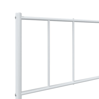 Metal Bed Frame without Mattress with Headboard White 90x200cm