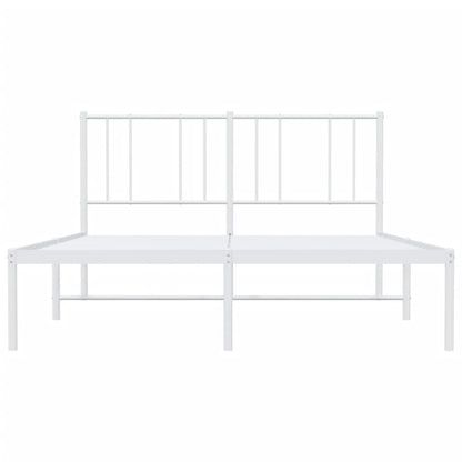 Metal Bed Frame without Mattress with Headboard White 120x190cm