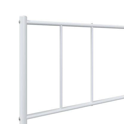 Metal Bed Frame without Mattress with Footboard White 100x200cm