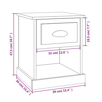 Bedside Cabinets 2 pcs White 39x39x47.5 cm Engineered Wood