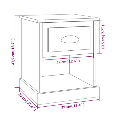 Bedside Cabinets 2 pcs High Gloss White 39x39x47.5 cm Engineered Wood
