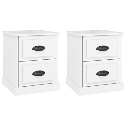 Bedside Cabinets 2 pcs High Gloss White 39x39x47.5 cm Engineered Wood