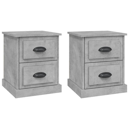Bedside Cabinets 2 pcs Concrete Grey 39x39x47.5 cm Engineered Wood