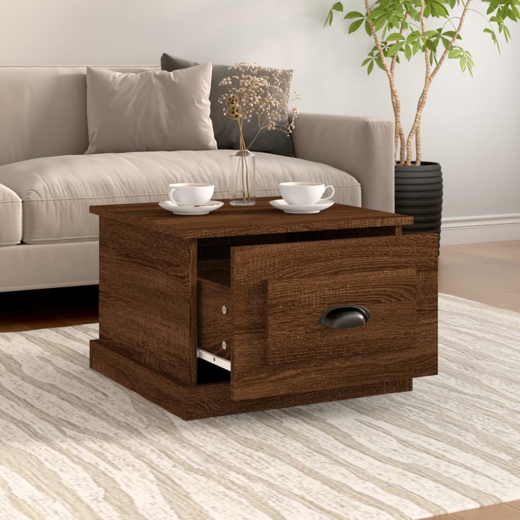 Coffee Table Brown Oak 50x50x35 cm Engineered Wood
