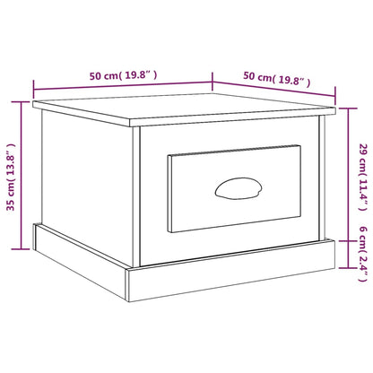 Coffee Table Brown Oak 50x50x35 cm Engineered Wood