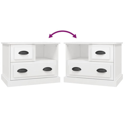 Bedside Cabinet High Gloss White 60x39x45 cm