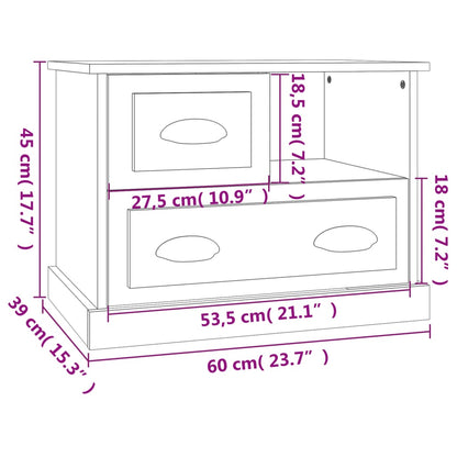 Bedside Cabinet Smoked Oak 60x39x45 cm