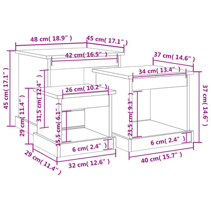 Coffee Tables 3 pcs Smoked Oak Engineered Wood