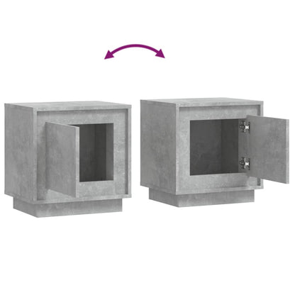 Bedside Cabinet Concrete Grey 44x35x45 cm Engineered Wood