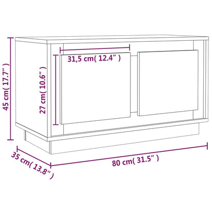 TV Cabinet Brown Oak 80x35x45 cm Engineered Wood