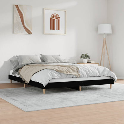 Bed Frame without Mattress Black 200x200 cm Engineered Wood
