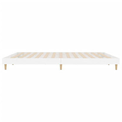 Bed Frame without Mattress High Gloss White 200x200 cm