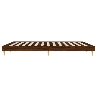 Bed Frame without Mattress Brown Oak 120x200 cm Engineered Wood