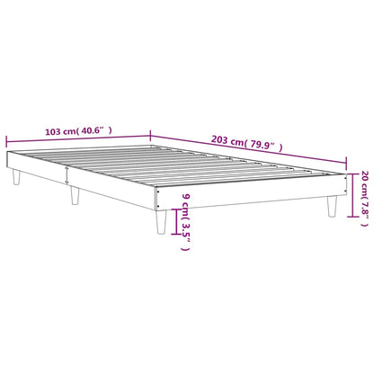 Bed Frame without Mattress Black 100x200 cm Engineered Wood