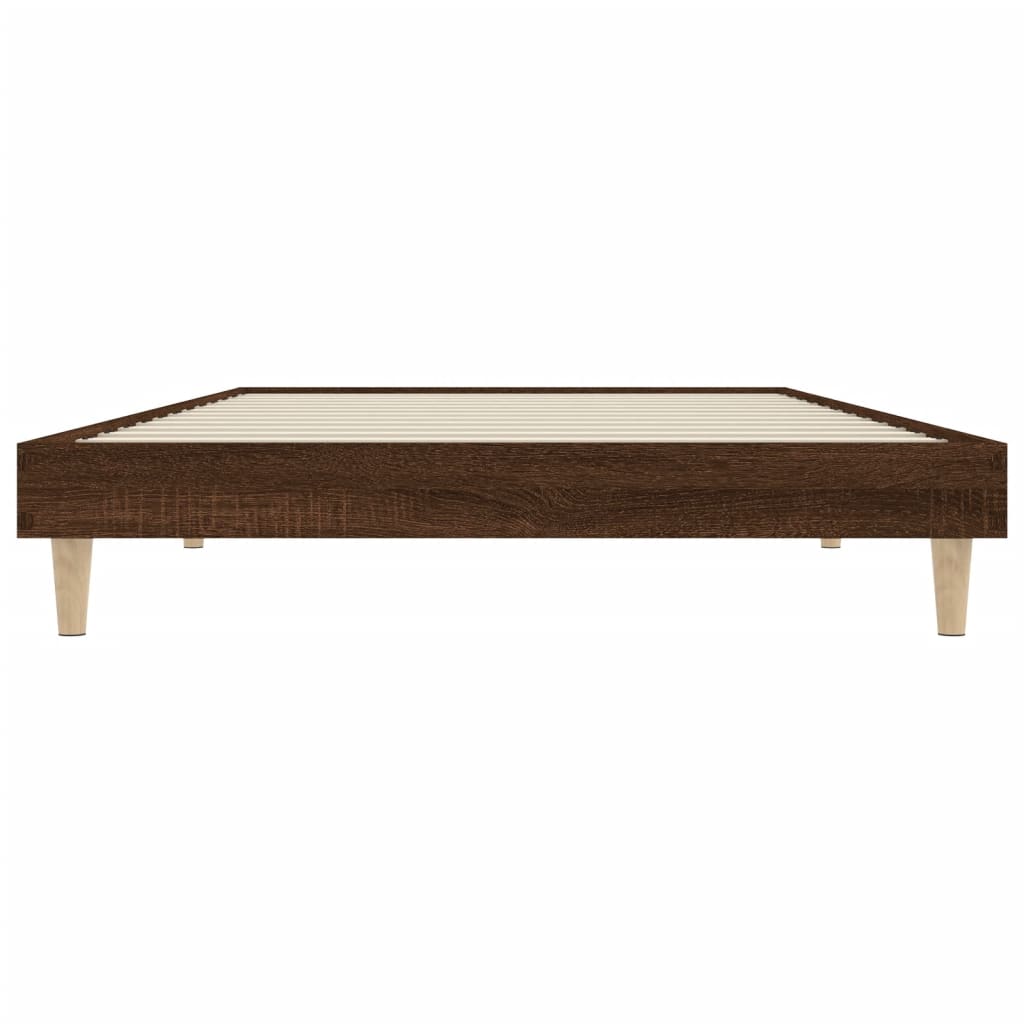 Bed Frame without Mattress Brown Oak 100x200 cm Engineered Wood