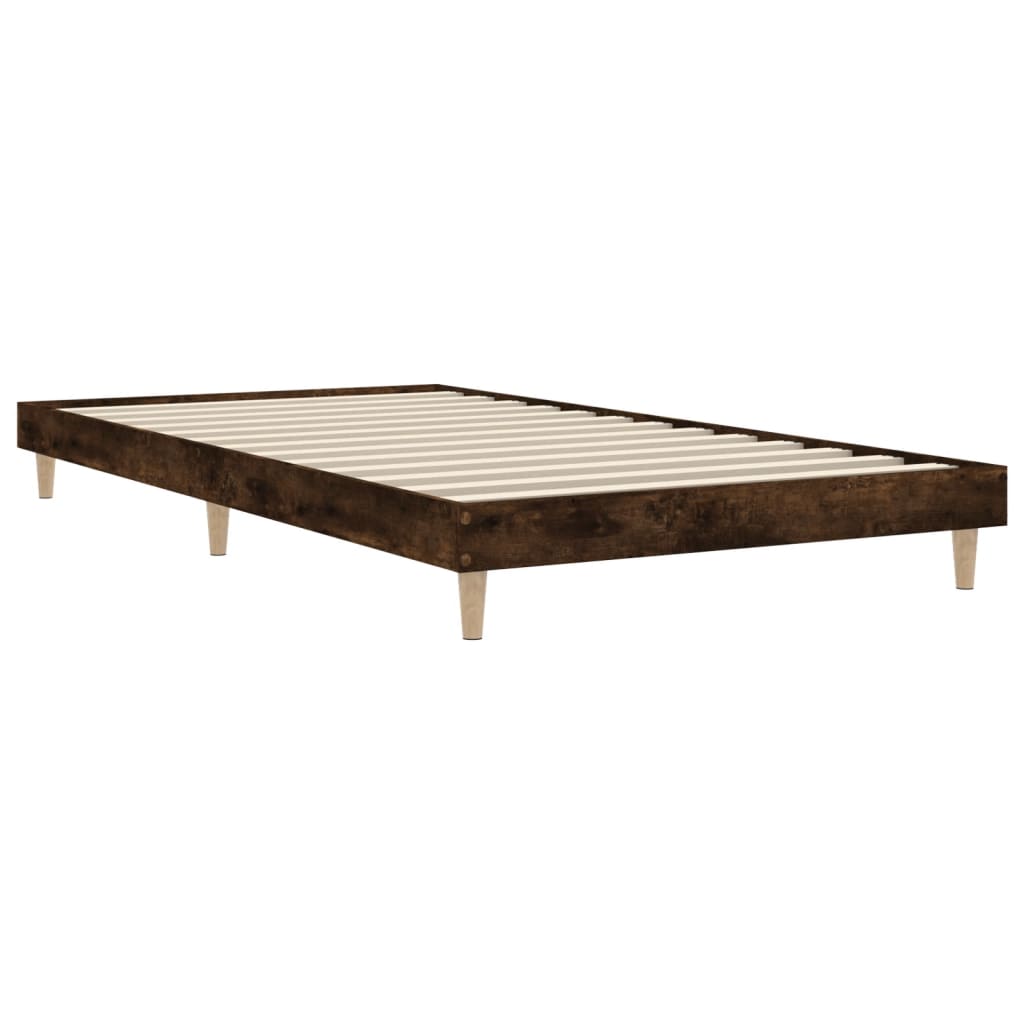 Bed Frame without Mattress Smoked Oak 90x200 cm Engineered Wood