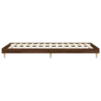 Bed Frame without Mattress Brown Oak 90x200 cm Engineered Wood