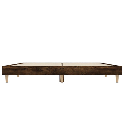 Bed Frame without Mattress Smoked Oak 120x190 cm Small Double Engineered Wood