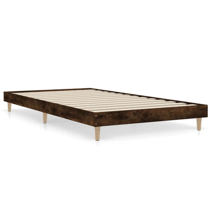 Bed Frame without Mattress Smoked Oak 90x190 cm Single Engineered Wood