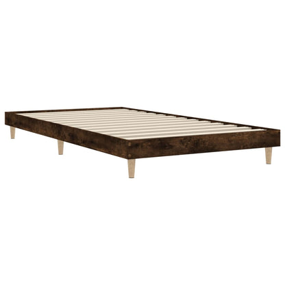 Bed Frame without Mattress Smoked Oak 90x190 cm Single Engineered Wood
