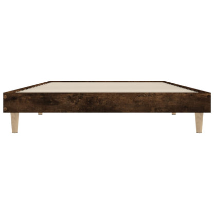 Bed Frame without Mattress Smoked Oak 90x190 cm Single Engineered Wood