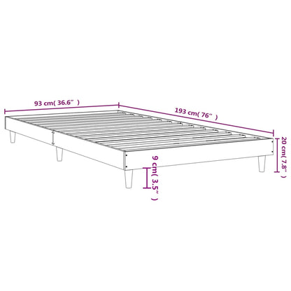 Bed Frame without Mattress Smoked Oak 90x190 cm Single Engineered Wood