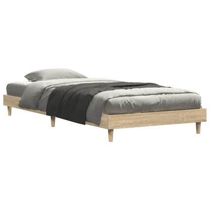 Bed Frame without Mattress Sonoma Oak 75x190 cm Small Single Engineered Wood
