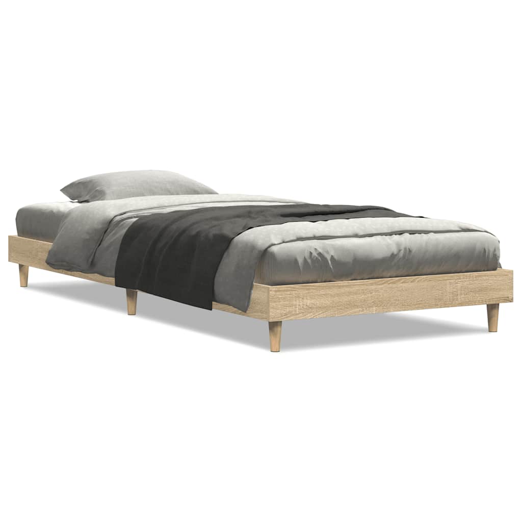 Bed Frame without Mattress Sonoma Oak 75x190 cm Small Single Engineered Wood