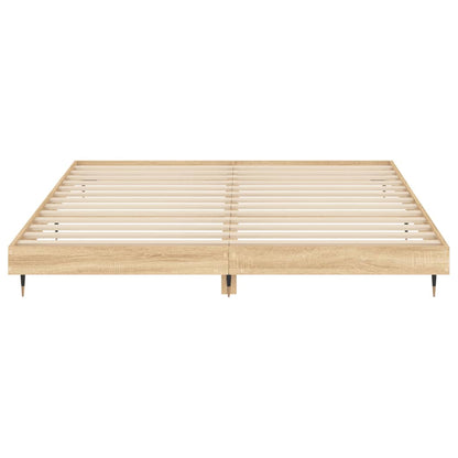 Bed Frame without Mattress Sonoma Oak 200x200 cm Engineered Wood