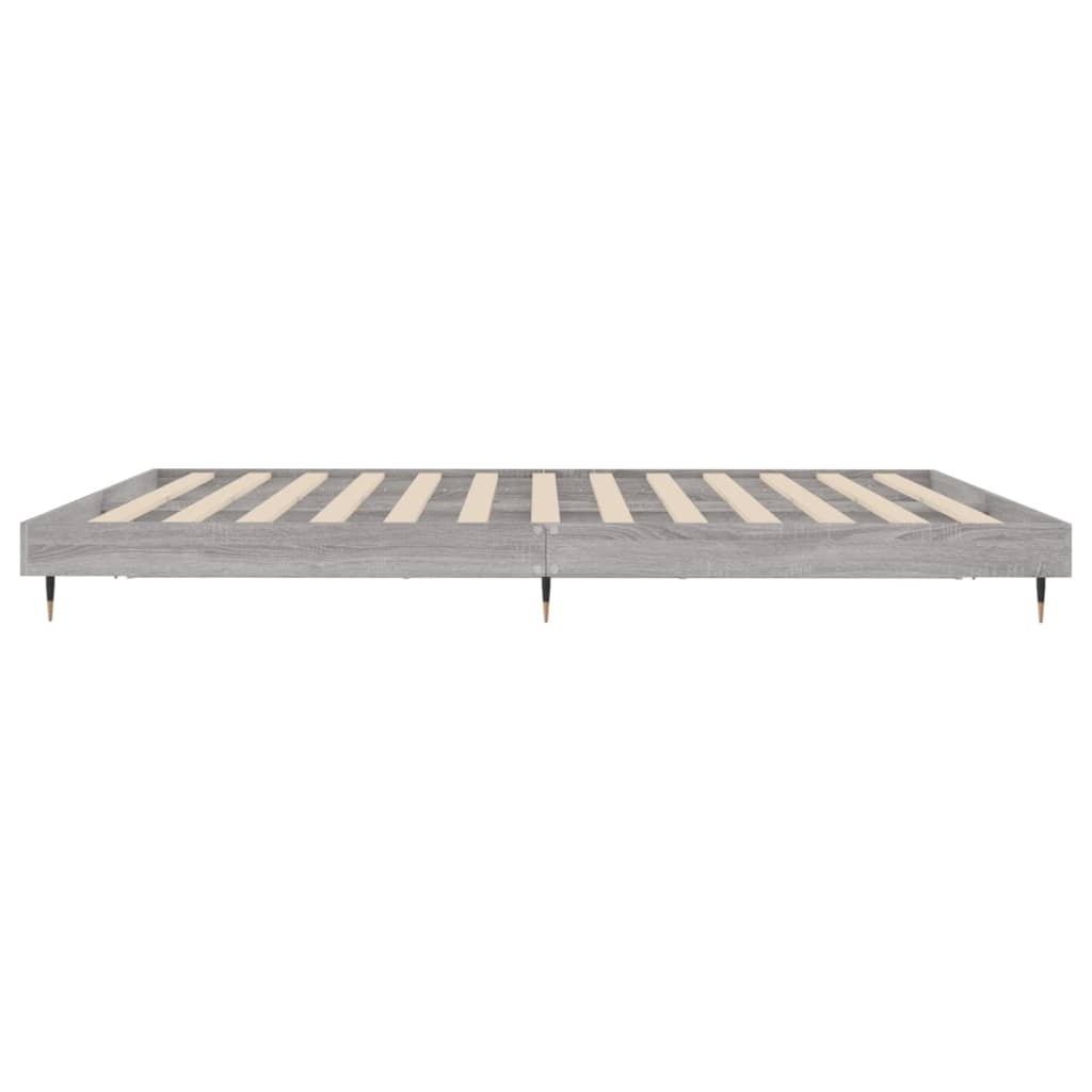 Bed Frame without Mattress Grey Sonoma 140x200 cm Engineered Wood