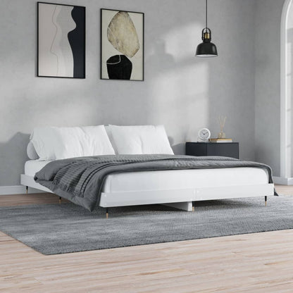 Bed Frame without Mattress High Gloss White 120x200 cm