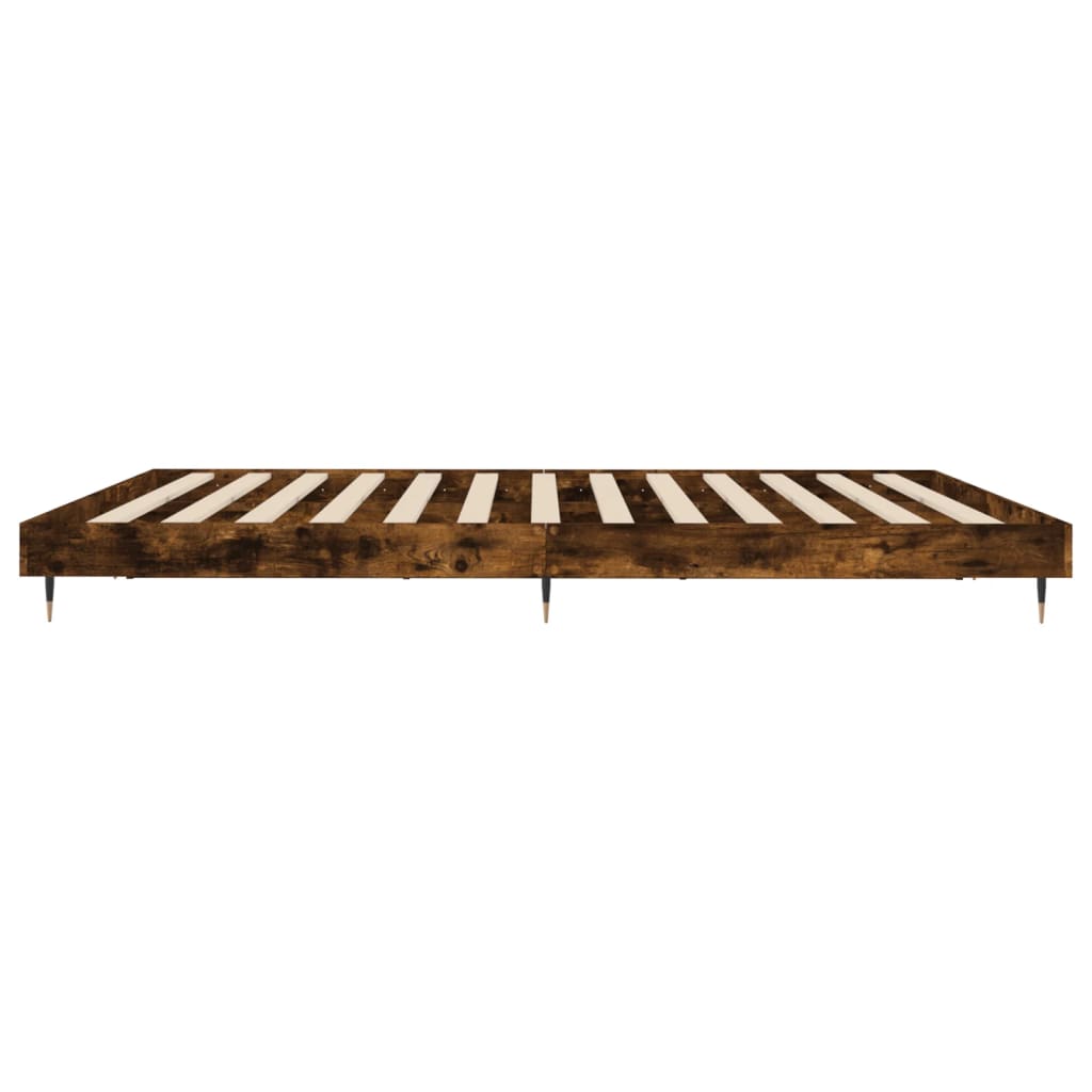 Bed Frame without Mattress Smoked Oak 120x200 cm Engineered Wood