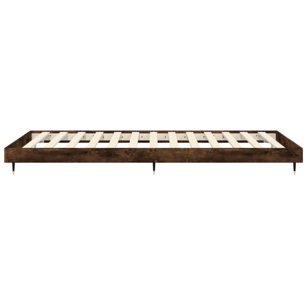 Bed Frame without Mattress Smoked Oak 100x200 cm Engineered Wood