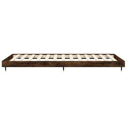 Bed Frame without Mattress Smoked Oak 100x200 cm Engineered Wood