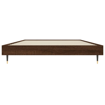 Bed Frame without Mattress Brown Oak 100x200 cm Engineered Wood