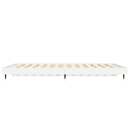 Bed Frame without Mattress High Gloss White 140x190 cm