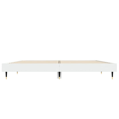 Bed Frame without Mattress White 135x190 cm Double Engineered Wood
